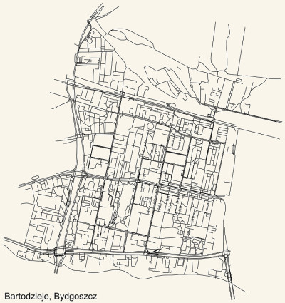 波兰，比德戈斯什的Bartodzieje区街道地图