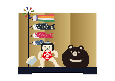 Amulet doll for May festival.Symbol of Japan's ear