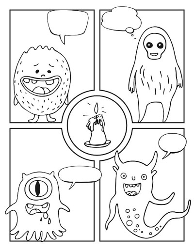 漫画空白布局模板万圣节背景