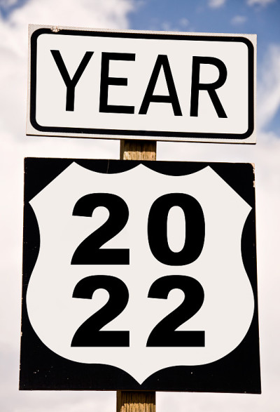 2022年写在美国的路标、新年贺卡上