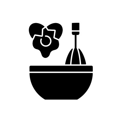 炒食材黑色字形图标