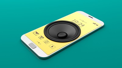 智能手机上的扬声器。三维演示
