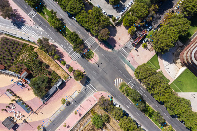 西班牙十字路口鸟瞰图