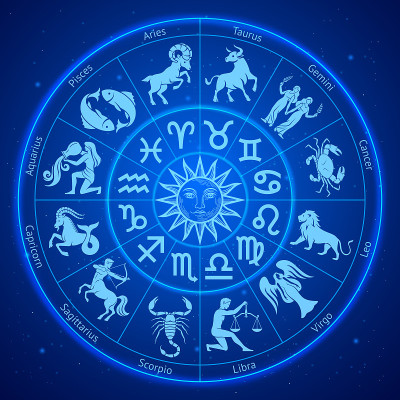 黄道十二宫是圆的。矢量插图。