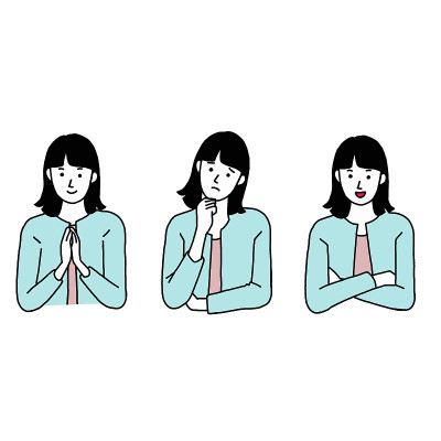 一个忧虑、思考、解决和说服的女人的插图