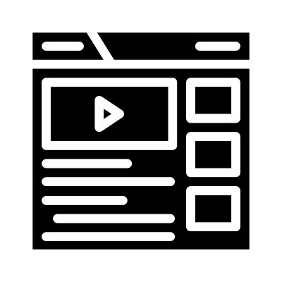 视频剪辑seo优化字形图标矢量插图