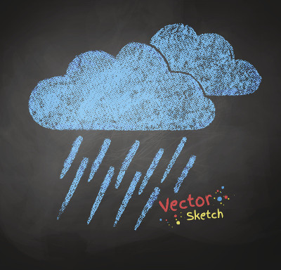 下雨的云。