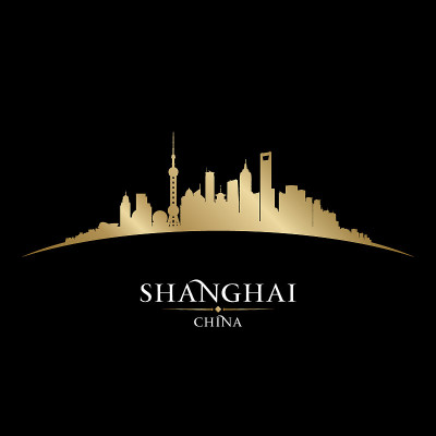 上海中国城市天际线剪影