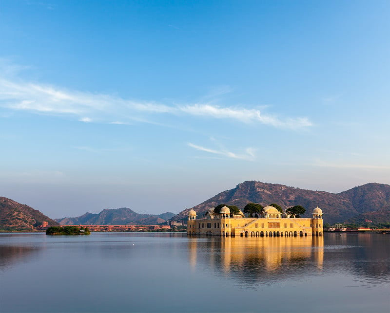 Jal Mahal(水宫)。印度拉贾斯坦邦斋浦尔