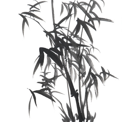 竹水墨画