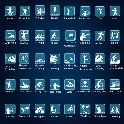 Olympic sports vector icons. . Sport disciplines v