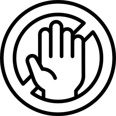 不要触摸符号图标，女权主义相关向量