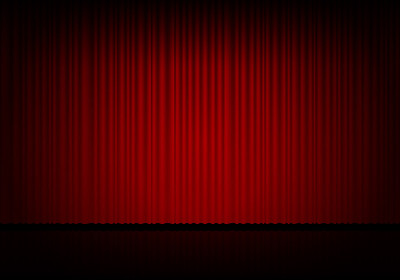 Red curtain opera, cinema or theater stage drapes