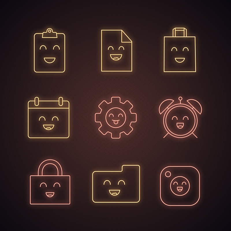 Smiling items icons