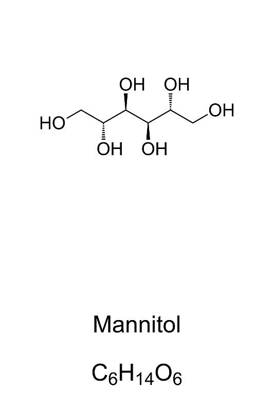 甘露醇，甘露醇或甘露聚糖，化学式和骨骼结构