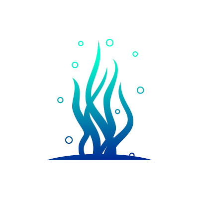 蓝色海藻图标矢量Logo模板