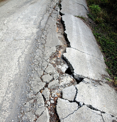 严重破坏的道路