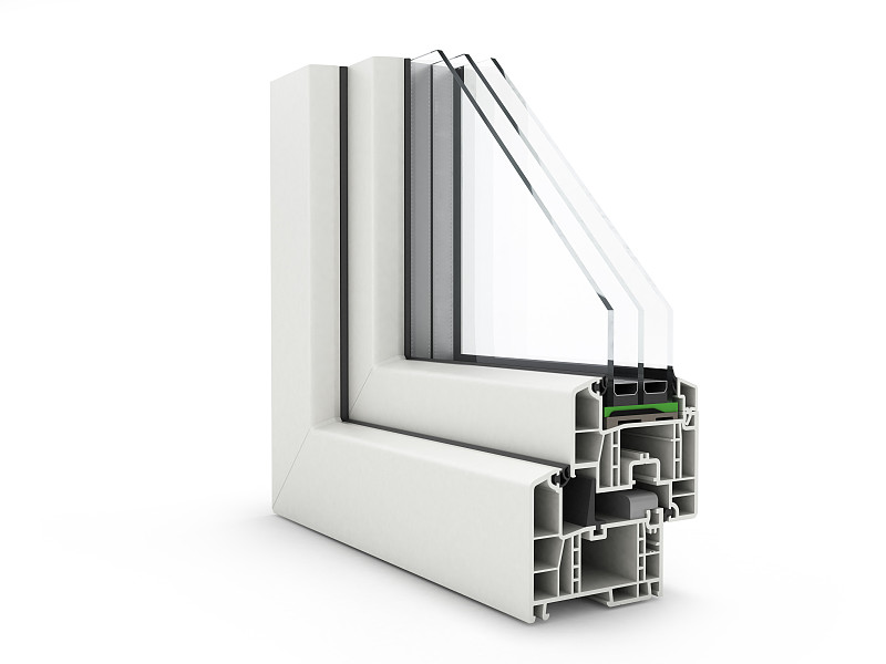 塑料窗型材隔离在白色