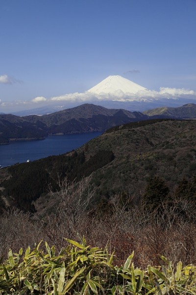 富士山和箱根的欣之子湖