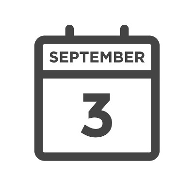 9月3日日历日或截止日期或约会日期