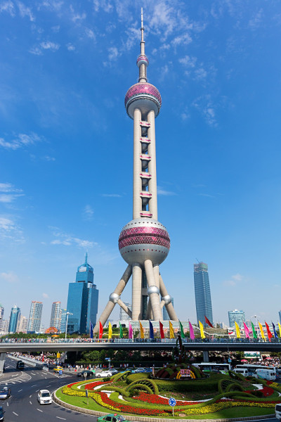 中国上海的东方明珠塔