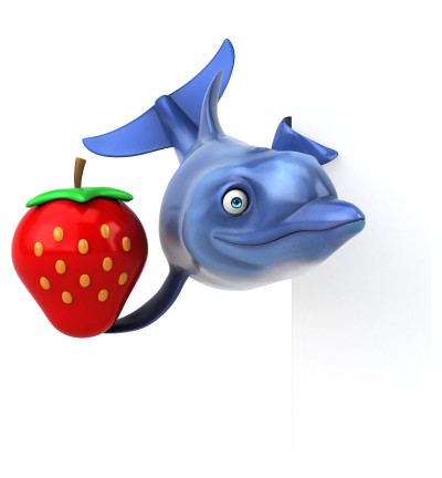 有趣的海豚- 3D插图