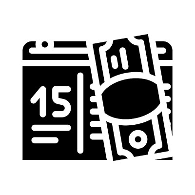 支付赡养费的日子字形图标矢量插图