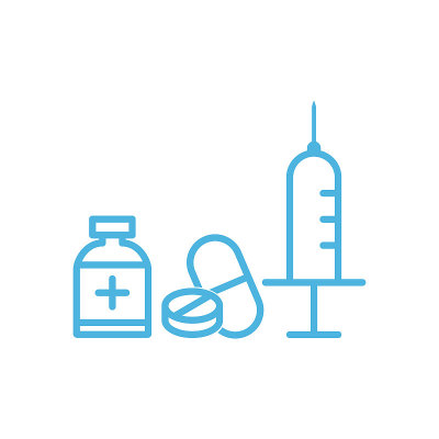injection syringe flat icon vector logo design tre