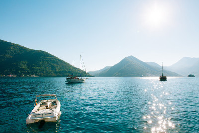 Wooden sailing ship. Montenegro, Bay of Kotor