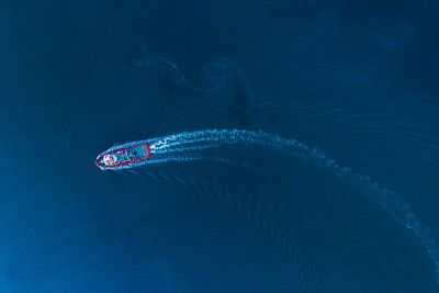 海上快艇，鸟瞰图