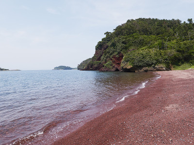 日本荻卡岛的赤滨海滩