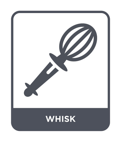 whisk图标矢量在白色的背景，whisk时尚填充图标从美食收藏