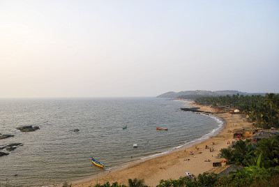 Anjuna海滩的Arial视图