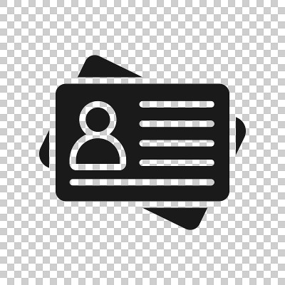 Id card icon in transparent style. Identity tag ve