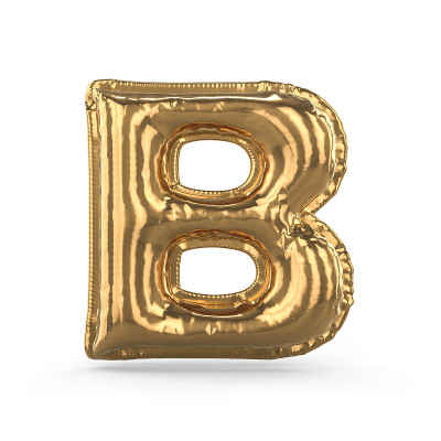 金字母B由充气气球制成孤立。3 d