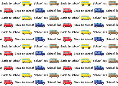 Back to school bus pattern background. Cute colorf