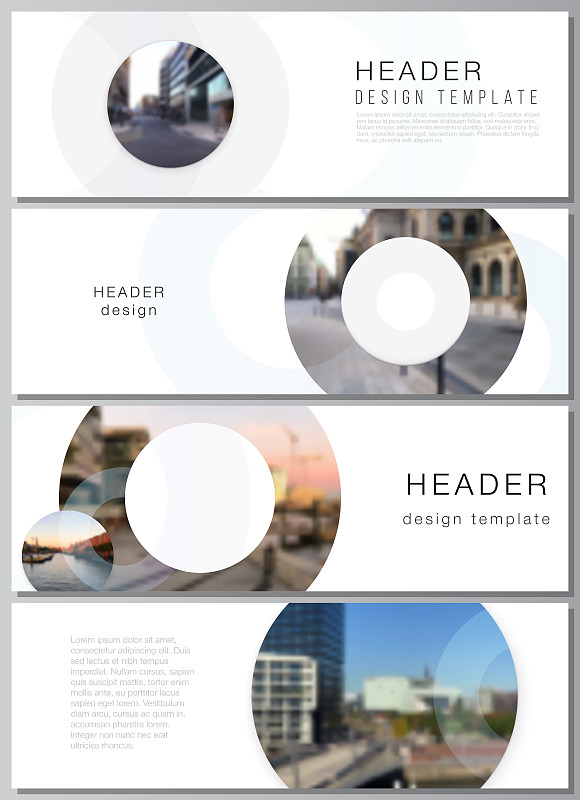 Vector layout of headers, banner templates for web