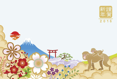 日本猴年贺卡设计