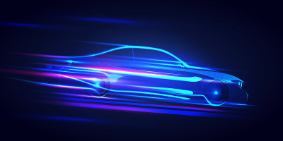矢量插图抽象速度赛车