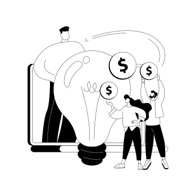 众筹抽象概念矢量插图。