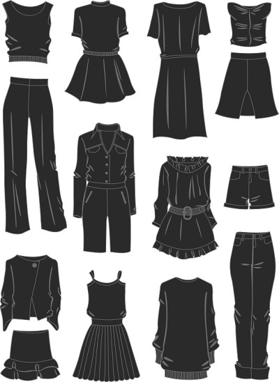 妇女宽松衣服的剪影