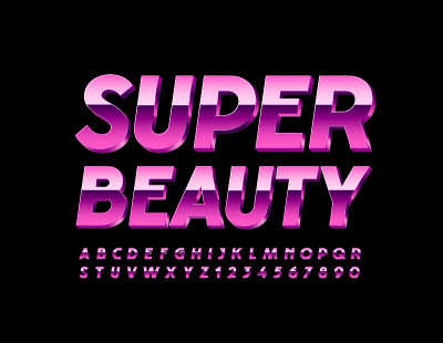 向量别致的标志超级美。魅力明亮的字母和数字