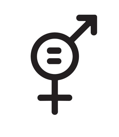 黑色扁平向量是女性性别平等的象征
