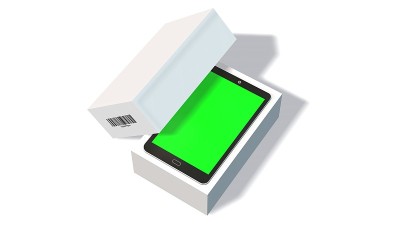 现代手机在包装-拆箱- 3D
