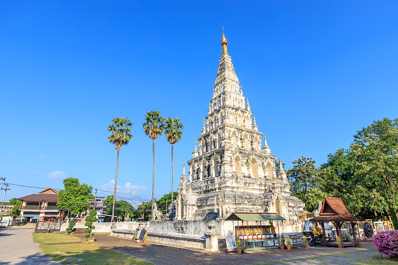 Chedi Liam (Ku Kham)寺或方塔在古城Wiang Kum Kam，泰国清迈