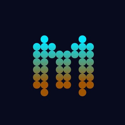 字母M标志。字母的原价。