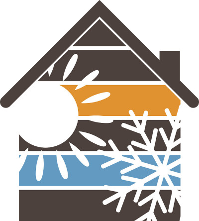 太阳和雪花屋矢量