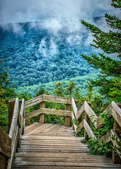 美丽的风景在粗糙的山脊北卡罗莱纳州俯瞰
