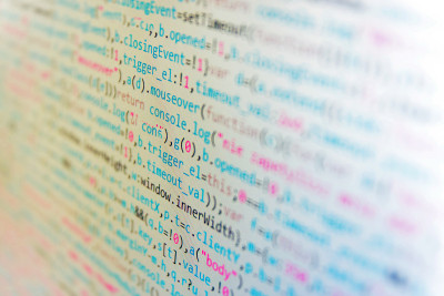 Javascript函数，变量，对象。电脑打字工作。软件源代码。