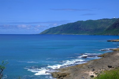 夏威夷瓦胡岛西岸的海岸线